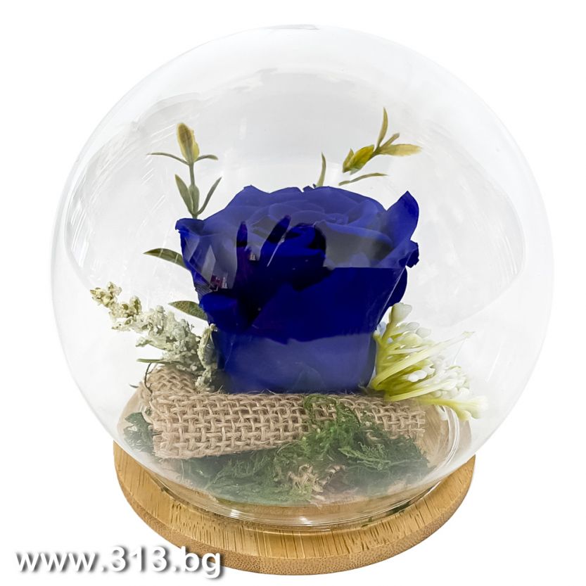 Доставка на Eternal Rose in a Glass Dome – Princess Dark Blue