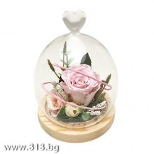 Вечна роза в стъкленица - Princess Light Pink